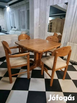 Bővíthető fenyő étkező garnitúra 100x76x100/150x76x100