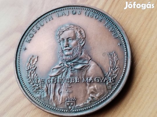 Bozó Gyula éremművész "Kossuth Lajos" jelzett bronz érem