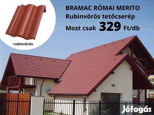 Bramac Római Merito Rubinvörös tetőcserép akció!