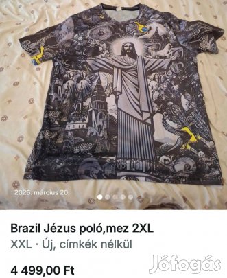 Brazil Jézus poló,mez 2XL XXL