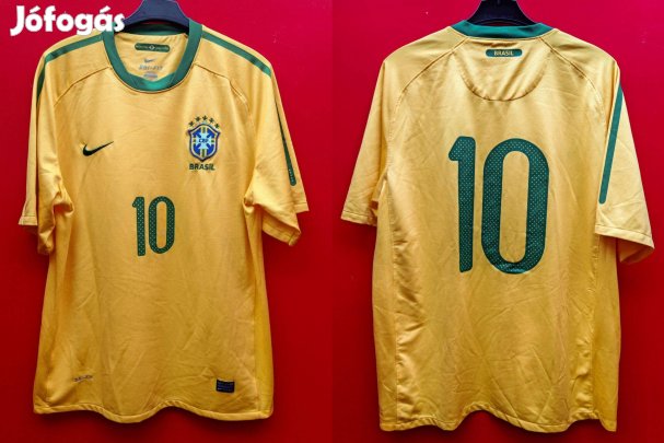 Brazil válogatott eredeti sárga Nike 2010-11 10-es számú mez (XL)