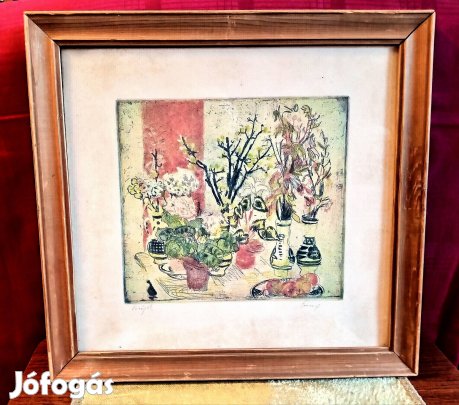 Breznay József színes rézkarc ,nem festmény 