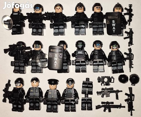 Brickbrickarms kommandós minifigurák felszerelésekkel és fegyverekkel