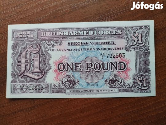 Britt katonai papírpénz régi 1 Font nagyon szép állapotban