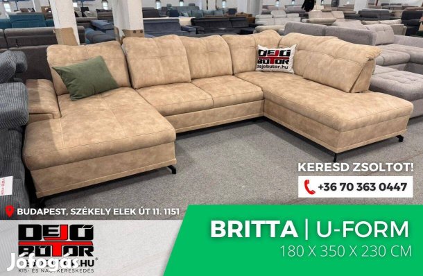 Britta sarok kanapé bútor ülőgarnitúra 180x350x230 cm ualak bézs