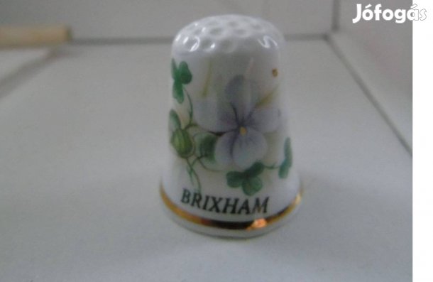 Brixham feliratú Angol porcelán gyűszű