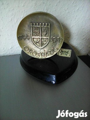 Bronz emlék plakett Orosháza 1744-1969
