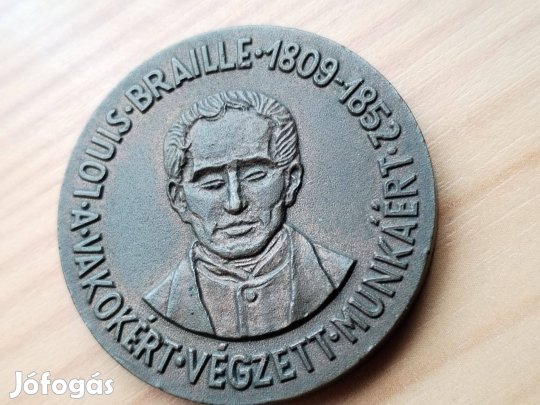 Bronz emlékérem "Louis Braille"