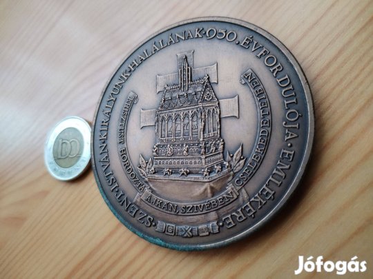Bronz érem Szent István király halálának 950-dik évfordulójára
