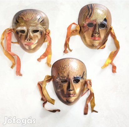 Bronz falimaszk 3 db
