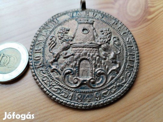 Bronz múzeumi veret Körmend 1849-es városi Pecsétje