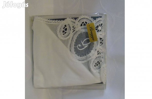 Brugge csipkével díszített zsebkendő