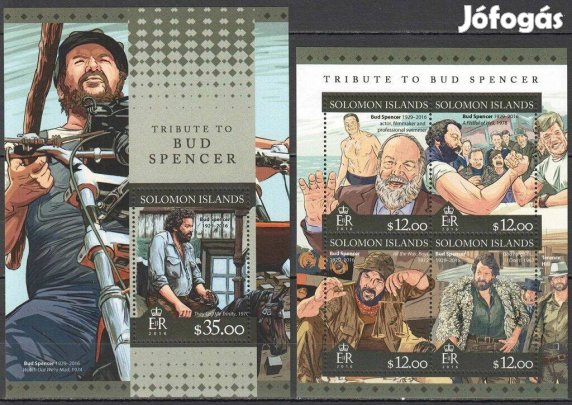 Bud Spencer bélyeg - 2 darab postatiszta blokk együtt!