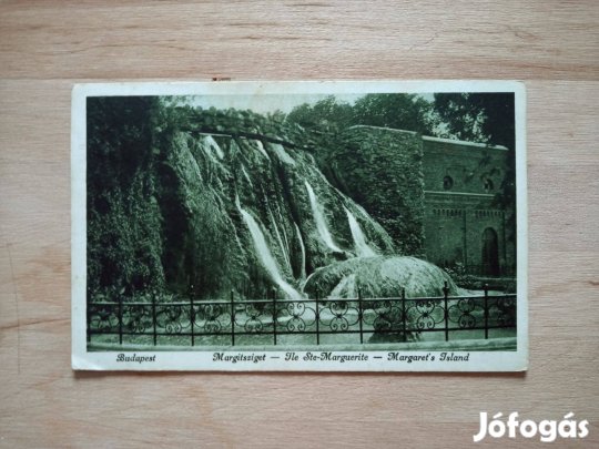 Budapest Margitsziget vízesés 1925 képeslap