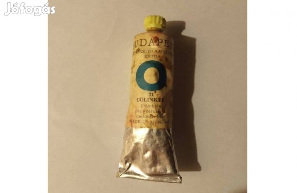 Budapest Művész olajfesték. 52 éves!1972.júliusban gyártott. Cölinkék