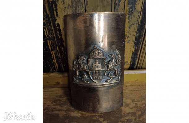 Budapest címere rézből, öntött lámpaoszlop, kandeláber ajtó újraöntve