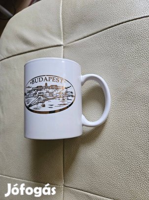 Budapest felirat bögre porcelán kerámia nagyon szép egyedi bögre Vadon