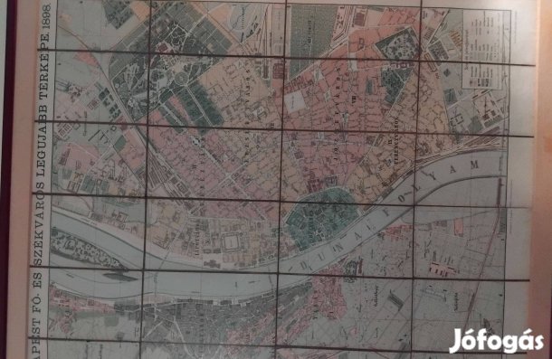 Budapest fő és székváros térképe 1898 keretben