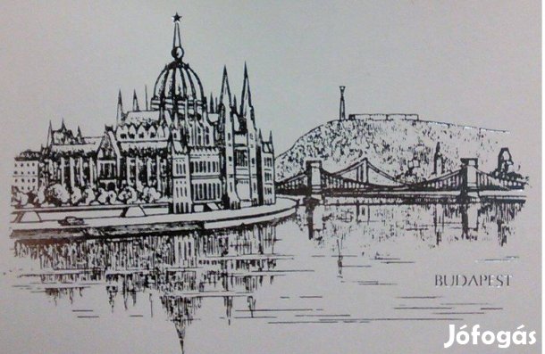 Budapest képeslap Parlament és Gellérthegy