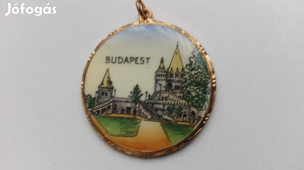 Budapest medál ritka régi aranyozott szép db