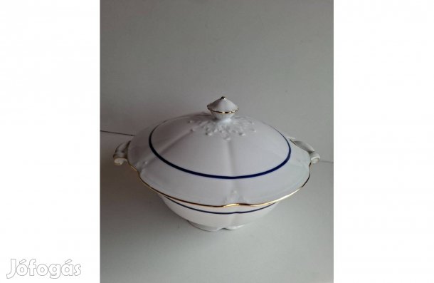 Budapest porcelán leveses tál fedéllel jelzett számozott
