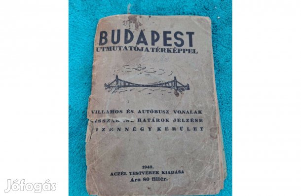 Budapest villamos és autóbusz útvonala 1940-es kiadású