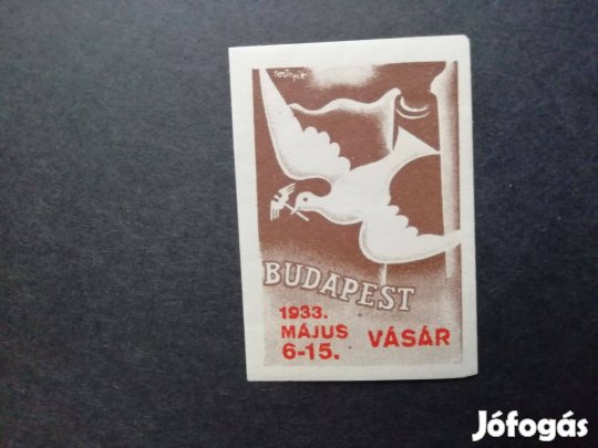 Budapesti Vásár levélzárója 1933-as vágott szép db