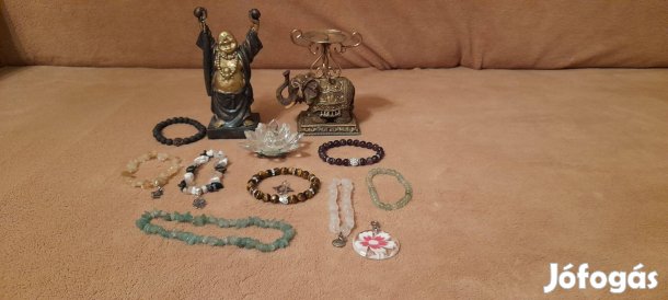 Buddha ásvány karkötő elefánt lótusz csomag