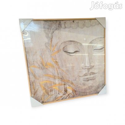 Buddha olajfestmény fa hatású keretben 57x57 cm