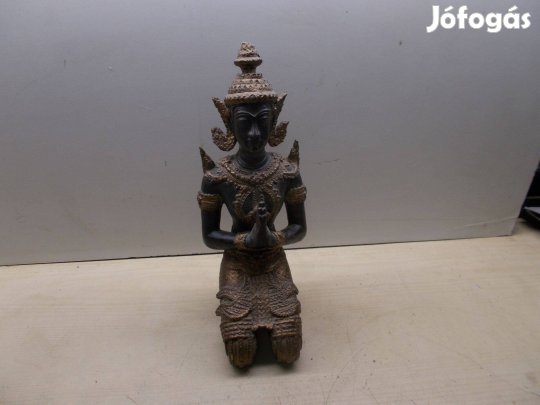 Buddha szobor : XIX. századi csontból készült részletgazdag 30 cm