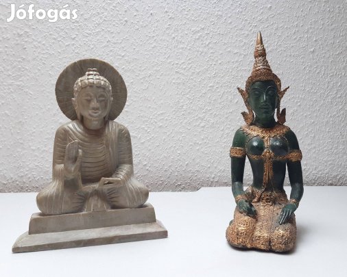 Buddha szobor (bronz, zsírkő)