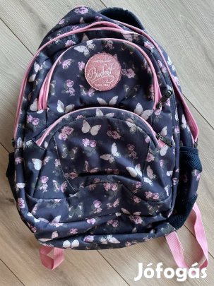 Budmil iskolatáska, lepke- és virágmintás