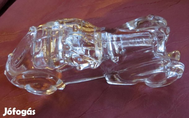 Bugatti üveg autó modell dísztárgy 20 cm
