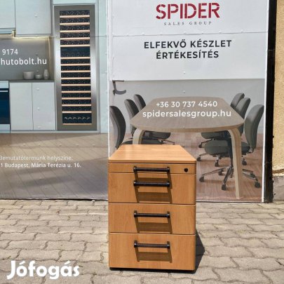 Bükk színű irodai tároló, konténer, 4 fiókos - használt irodabútor