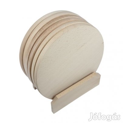 Bükkfa kerek reggeliző vágódeszka készlet 22cm