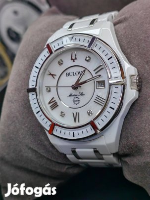 Bulova Marine Star gyémánt díszítéssel női kerámia karóra 2 év gari