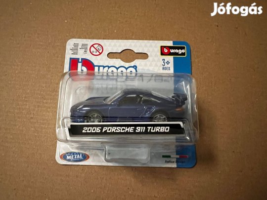 Burago - 2006 Porsche 911 Turbo - 1/64 - kék