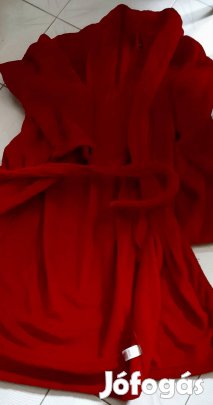 Burgundi színű plüss köntös XL