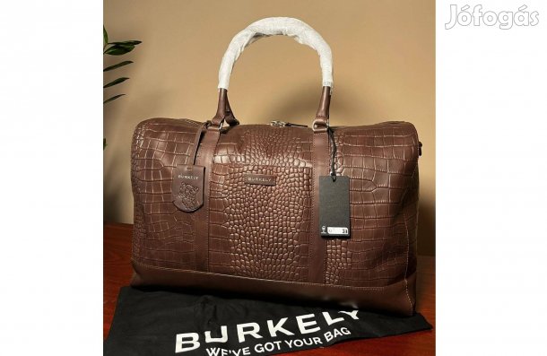 Burkely Weekender sötétbarna marhabőr utazótáska