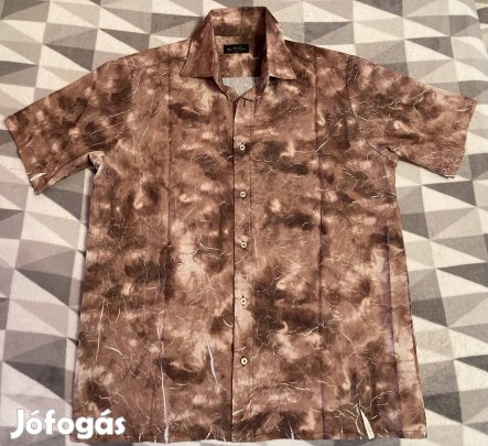 Burton M egyedi mintázatú rugalmas anyagú ffi rövid ujjú vagány ing 