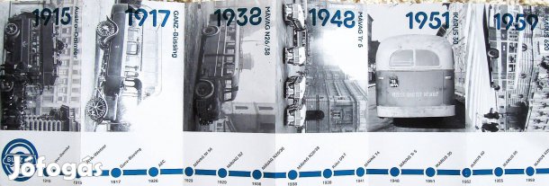 Busz 100 év. Méret: 65 x 21 cm