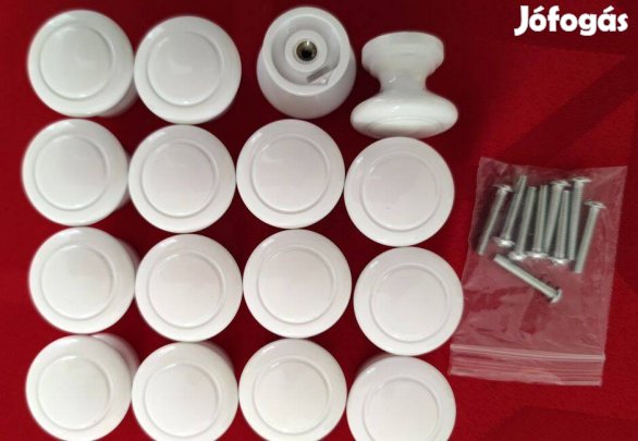 Bútorfogantyú, fehér - 16 db együtt eladó csavarokkal együtt