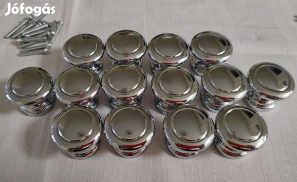 Bútorfogantyúk króm színben - 14 db együtt eladó csavarokkal