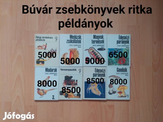 Búvár zsebkönyvek Ritka Példányok!!