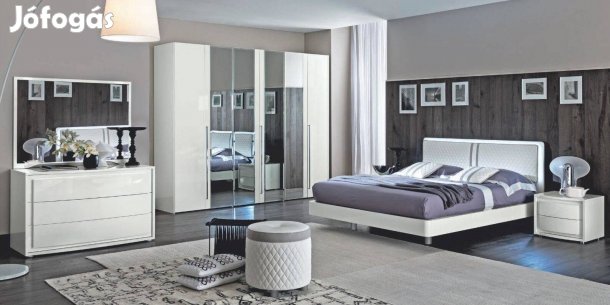 CA - Dama Bianca (fehér) olasz modern hálószoba garnitúra Akció!