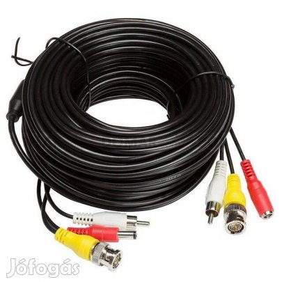CCTV Video BNC RCA és DC Táp Hosszabbító Kábel 30m (_)