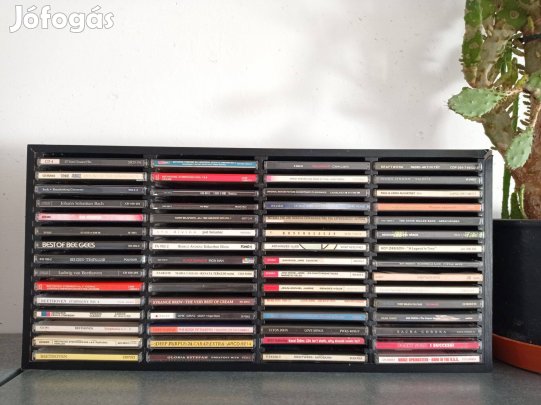 CD/DVD tároló, polc, tároló szekrény 60db-os, fekete (CD-k nélkül)