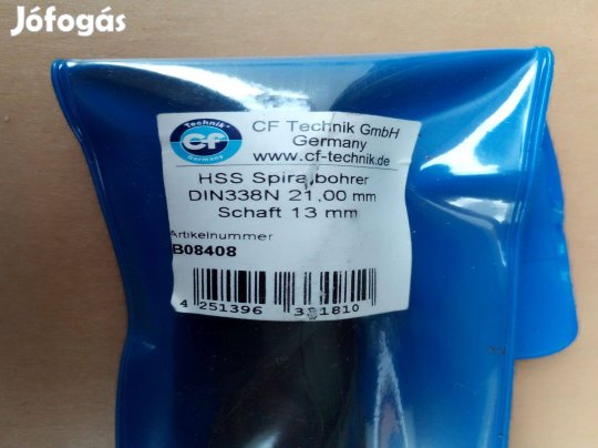 CF Technik 21-es csigafúró szűkített szárral, fúrószár fémfúró