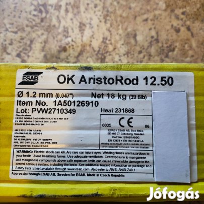 CO2 Hegesztőhuzal Esab OK 12.50 1.2mm/18.0kg Eladó