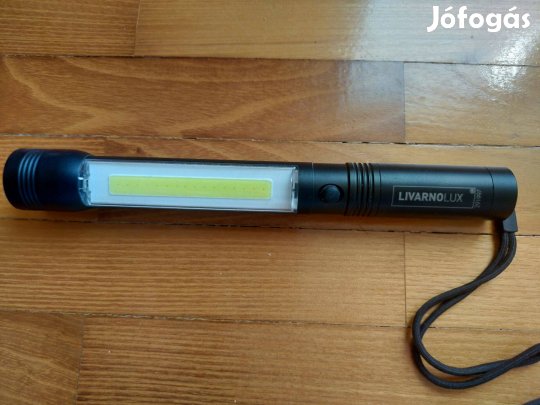 COB LED aluminium munka lámpa, 3 db AAA micro ceruza elemmel működik